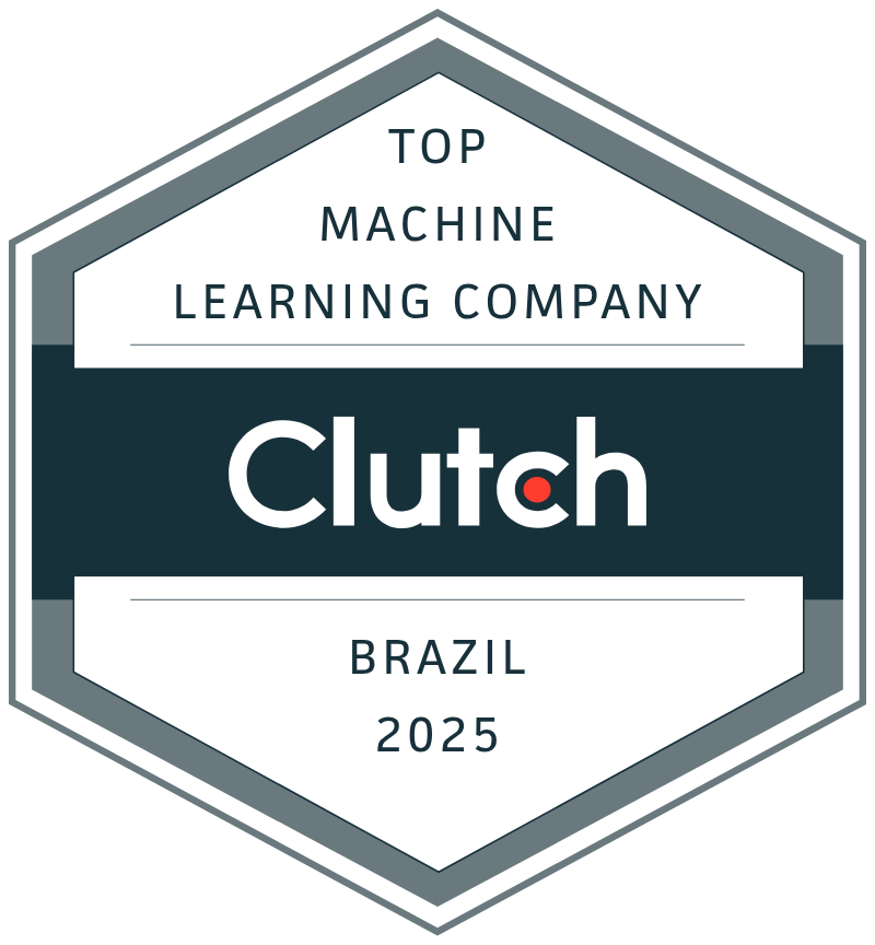 Selo do Clutch que destaca a Ateliware como uma das principais software houses de Machine Learning no Brasil.